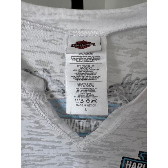 Harley-Davidson Womens Chicago White Biker Top - Picture 2 of 5